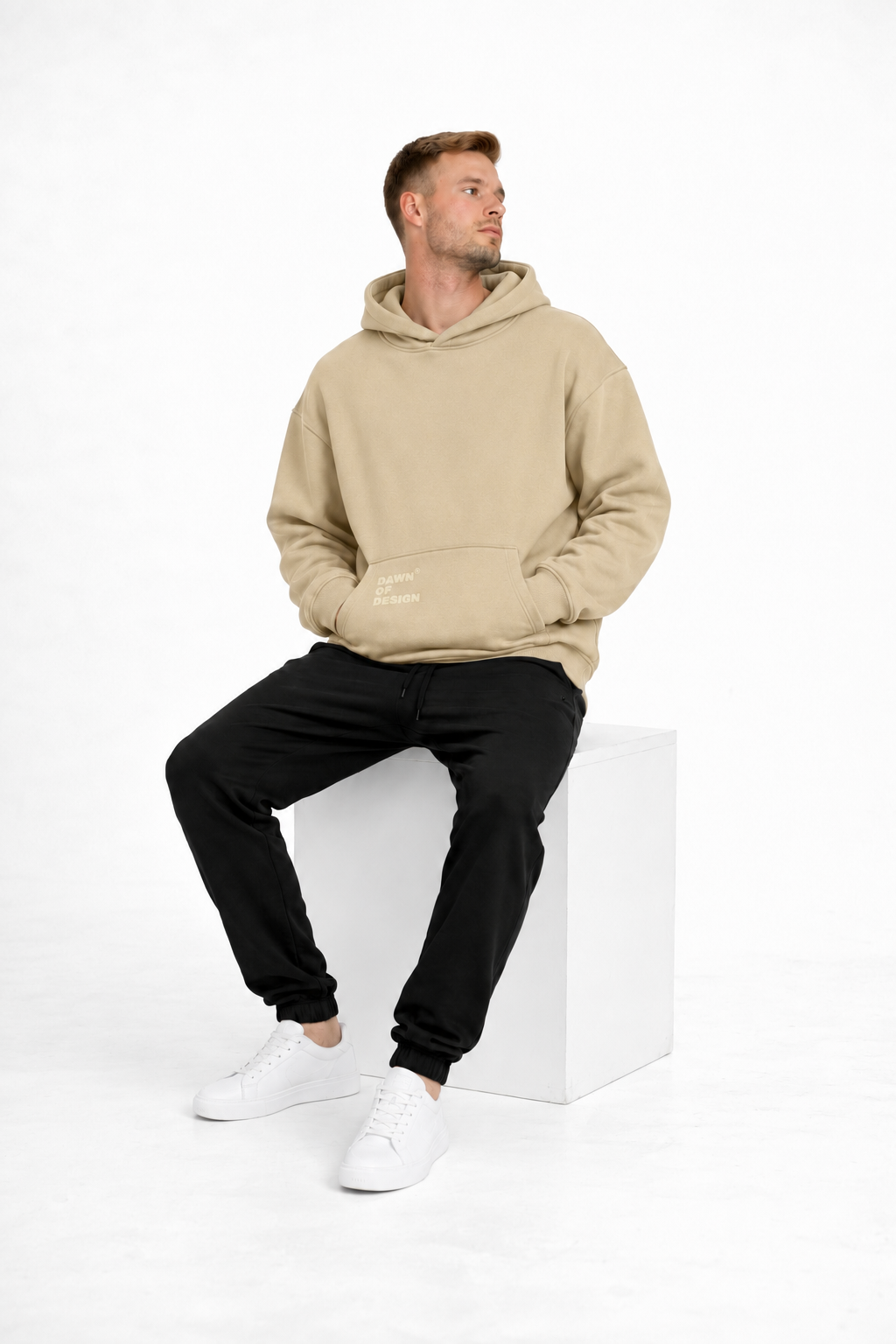 DEFAULT ED. OVERSIZE HOODIE - Washed Khaki