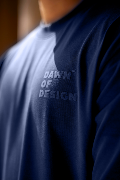 Laid-back summer style with a breathable ocean blue boxy tee