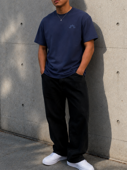 DOD BOXY TEE - Stone Navy