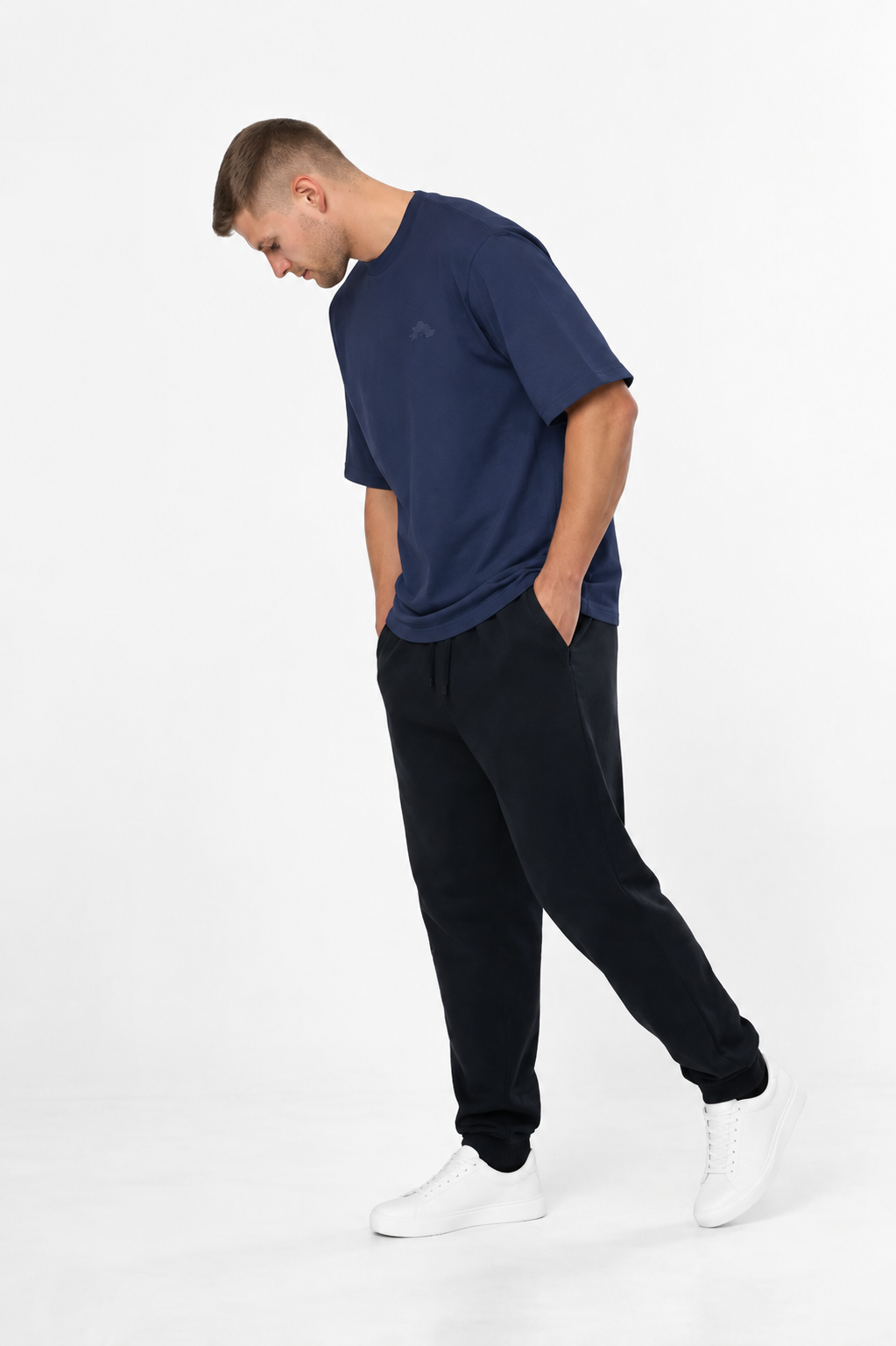 DOD BOXY TEE - Stone Navy