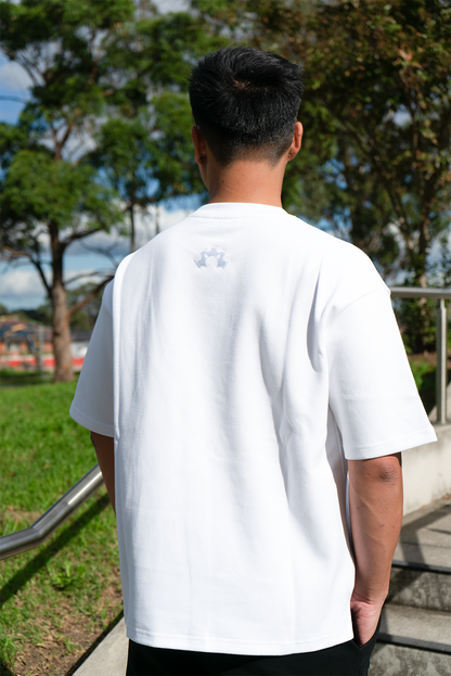 A wardrobe essential white boxy tee built for comfort and style